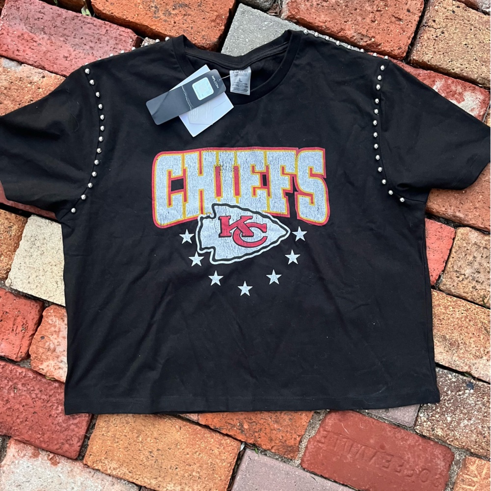 NFL Black Chiefs Studded Short Sleeve Tee